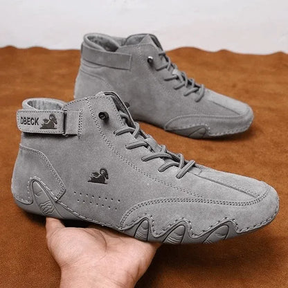 Last Day 50% OFF🔥Men's Handmade Outdoor Waterproof Suede Velcro High Boots