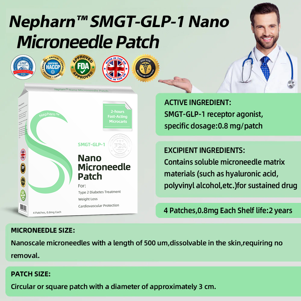 Nepharn™  SMGT Nano Microneedle Patch（Painless, long-lasting, addressing diabetes, obesity, and cardiovascular diseases）