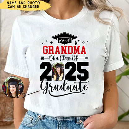 Custom Photo Senior Family Graduation - Personalized T-Shirt - Birthday, Loving, Funny Gift for Grandma/Nana/Mimi, Mom, Wife, Grandparent