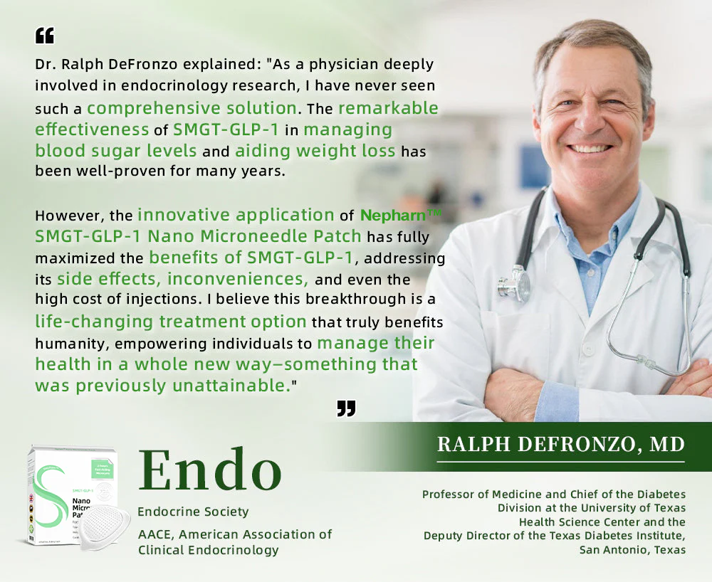 Nepharn™  SMGT Nano Microneedle Patch（Painless, long-lasting, addressing diabetes, obesity, and cardiovascular diseases）