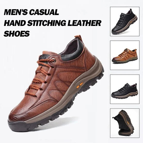 🔥HOT SALE🎁--70% OFF 🎉MEN'S CASUAL HAND STITCHING LEATHER ARC SUPPORT SHOES