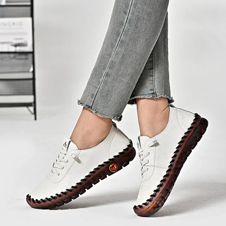 🔥Best Seller-Last Day Sale 60% OFF🔥Women's Hand-Stitched Uniqcomfy Wide Toe Box Leather Shoes