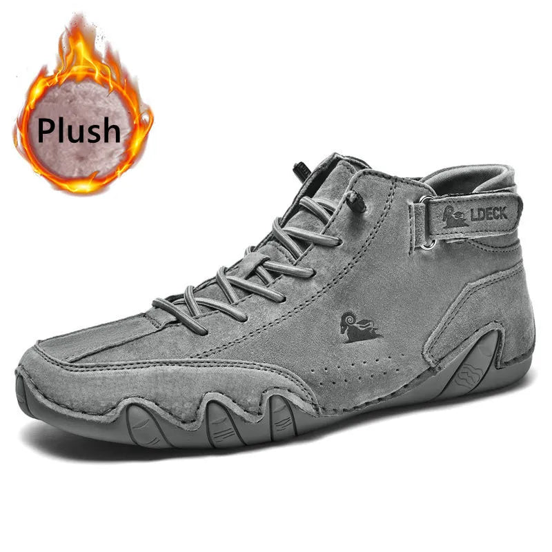 Last Day 50% OFF🔥Men's Handmade Outdoor Waterproof Suede Velcro High Boots