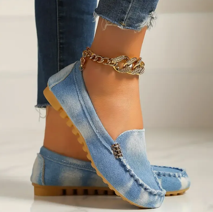 🔥Hot Sale🔥Orthowalk's Round-Toe Flats,Breathable Orthopedic Slip On Walking Shoes